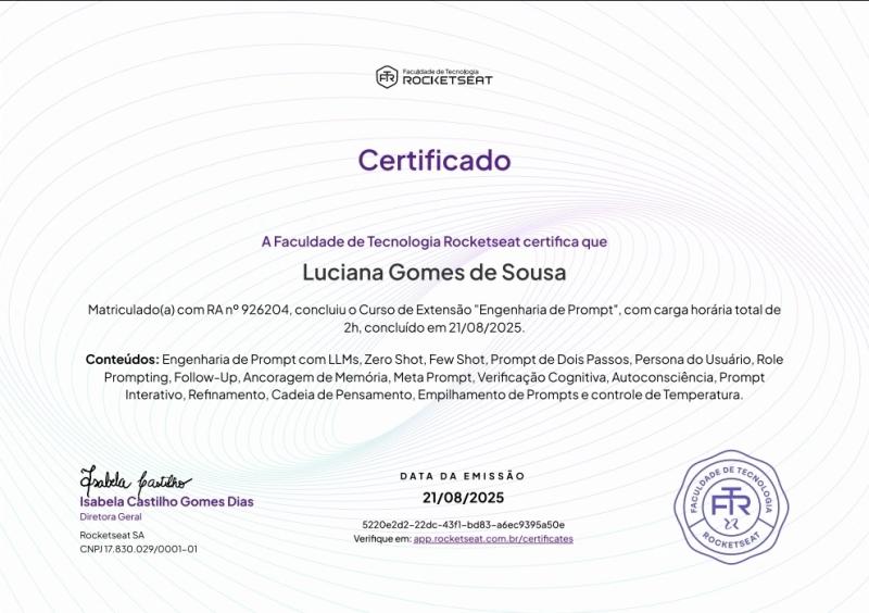 Certificado de Engenharia de Prompt