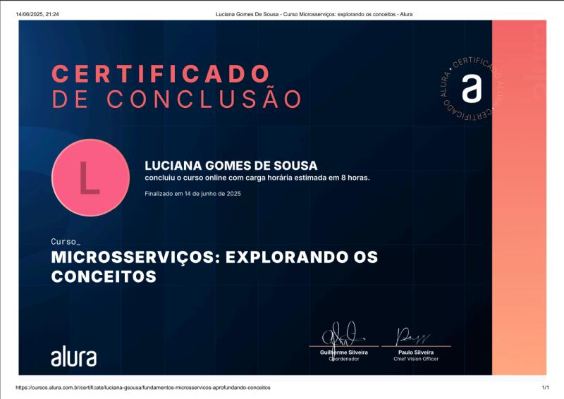 Certificado de microsserviços