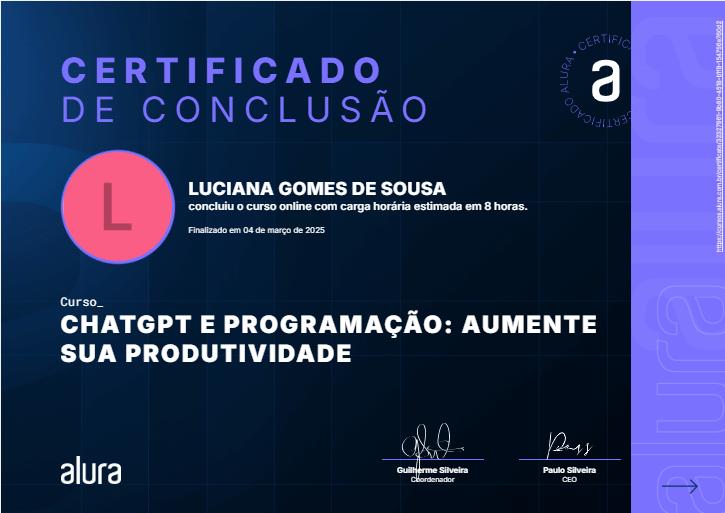 Certificado de produtividade com IA