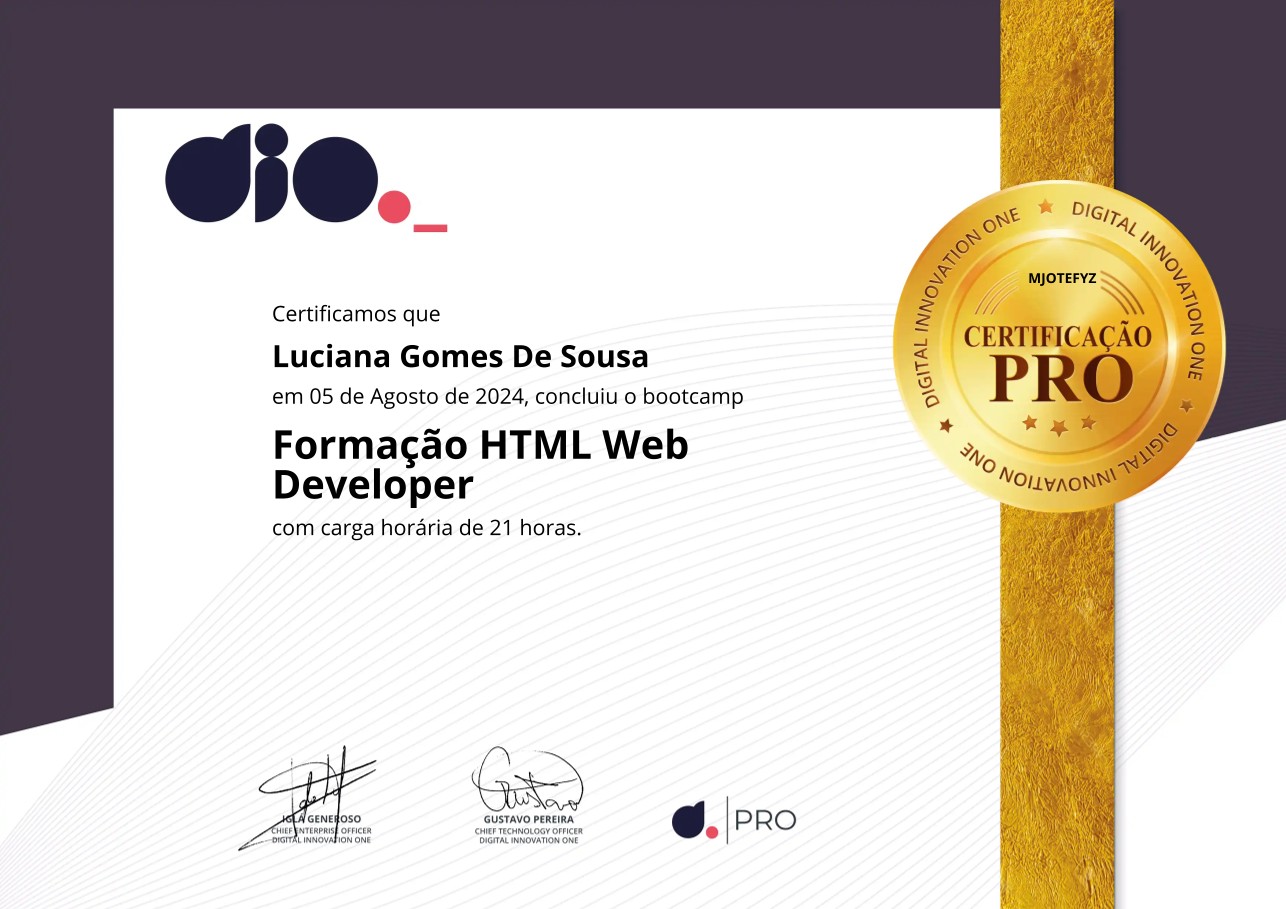 Certificado de web developer